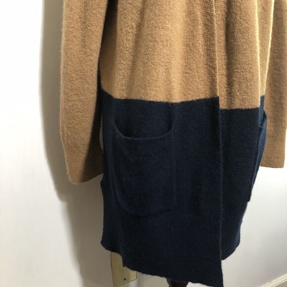 Madewell Cardigan Sweater Womens Medium Blue Kent Wool Alpaca Blend Color Block - Picture 5 of 16